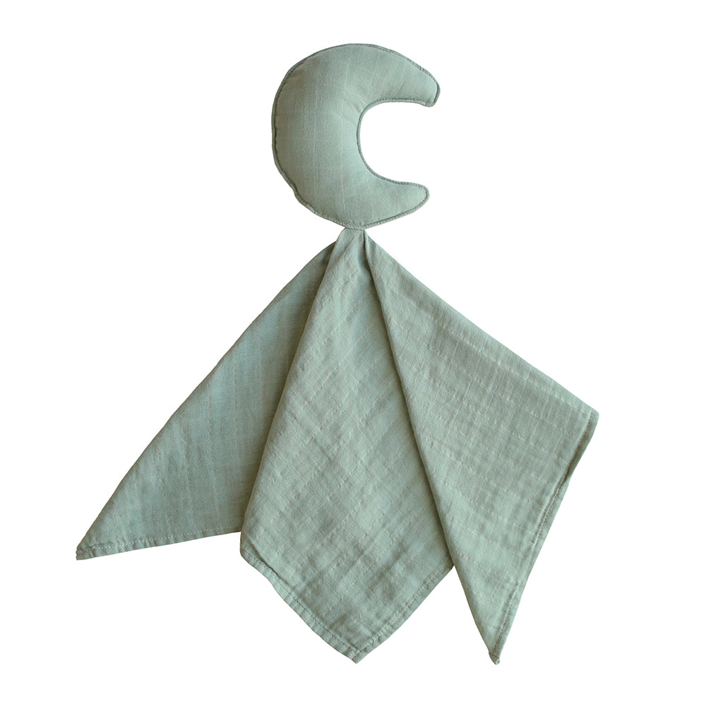 美國Mushie Lovey Cuddle Cloth 擁抱安撫巾-Moon Roman Green